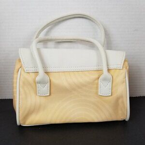 Estee Lauder Mini Handbag Cream & White Satin & Faux Leather